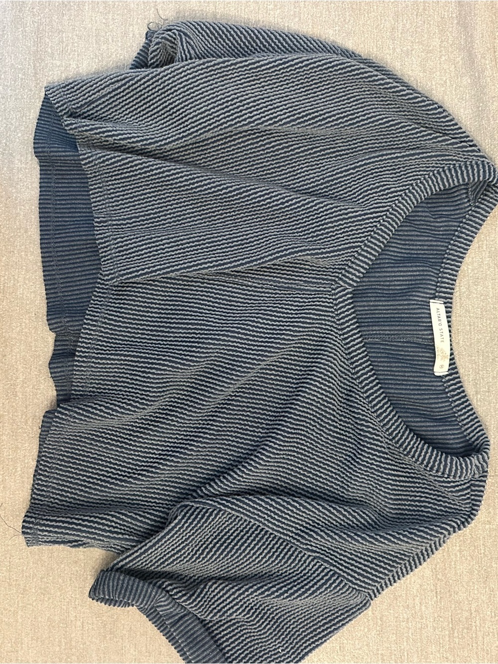 Altard state Knit Cropped baggy Top - Blue & White size m